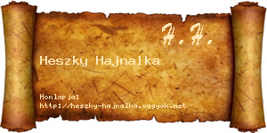 Heszky Hajnalka névjegykártya